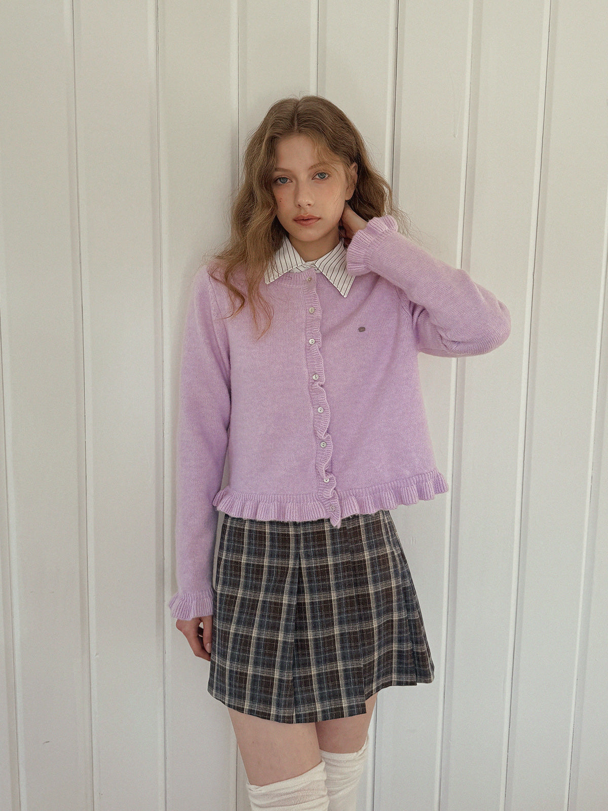 【TWEE】Thomson Stripe Shirring Long Sleeve Shirt